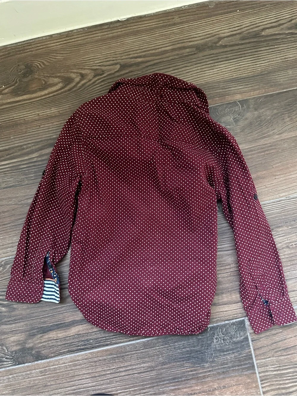 Polka Dot Polo Boys 4t Burgundy Button-Up Shirt & Light Blue Oxford Shirt